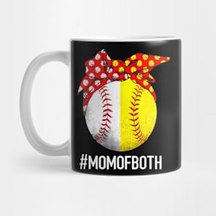 Mom Of Both Softball Baseball Headband Mother's Day Mama Mug